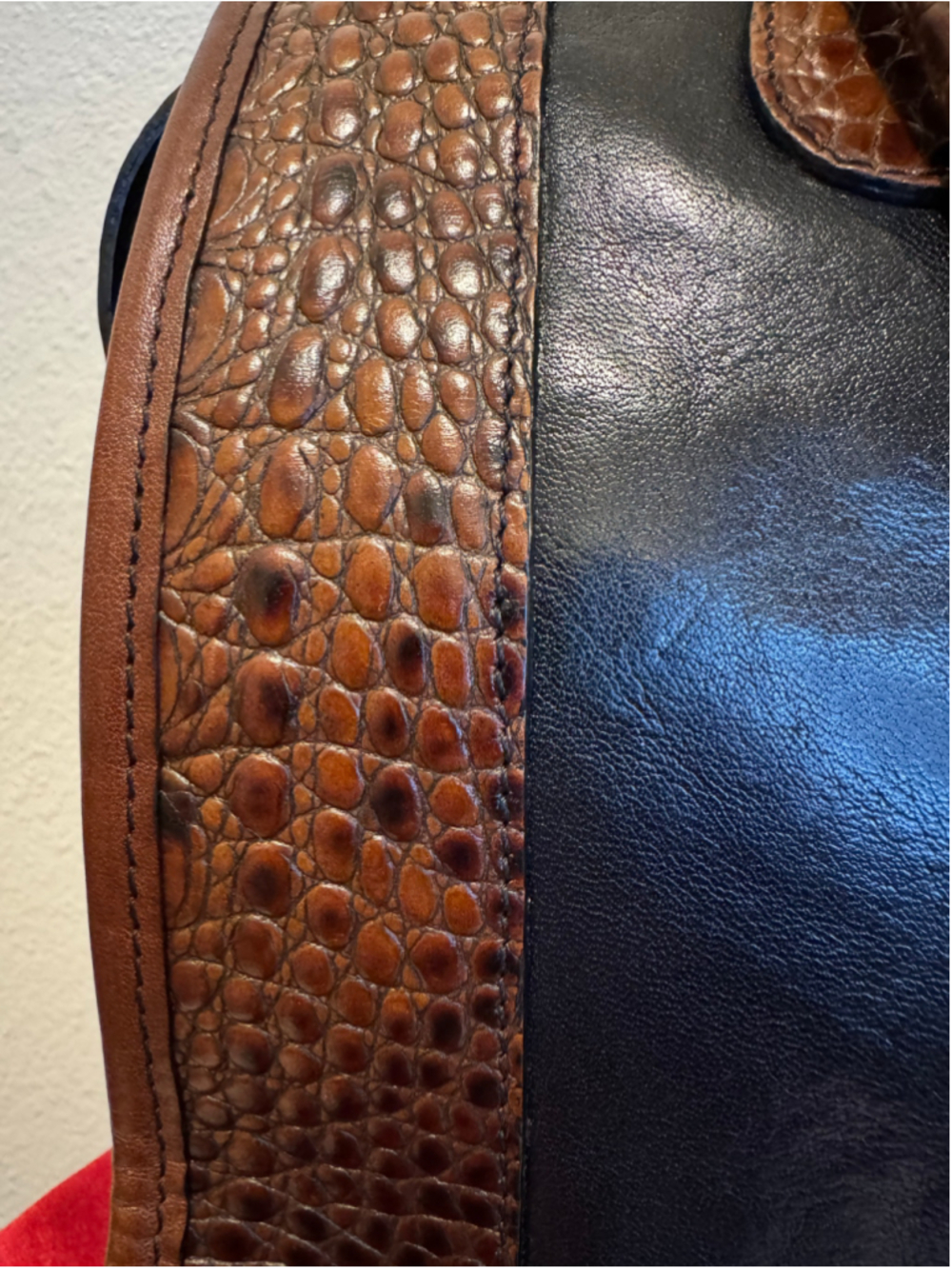 Brahmin Tuscan Collection Black Brown Croc leather satchel bag - Picture 4 of 13